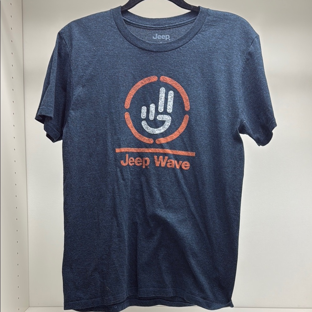 Jeep Blue “JEEP WAVE” Short Sleeve Tee with Logo Rare